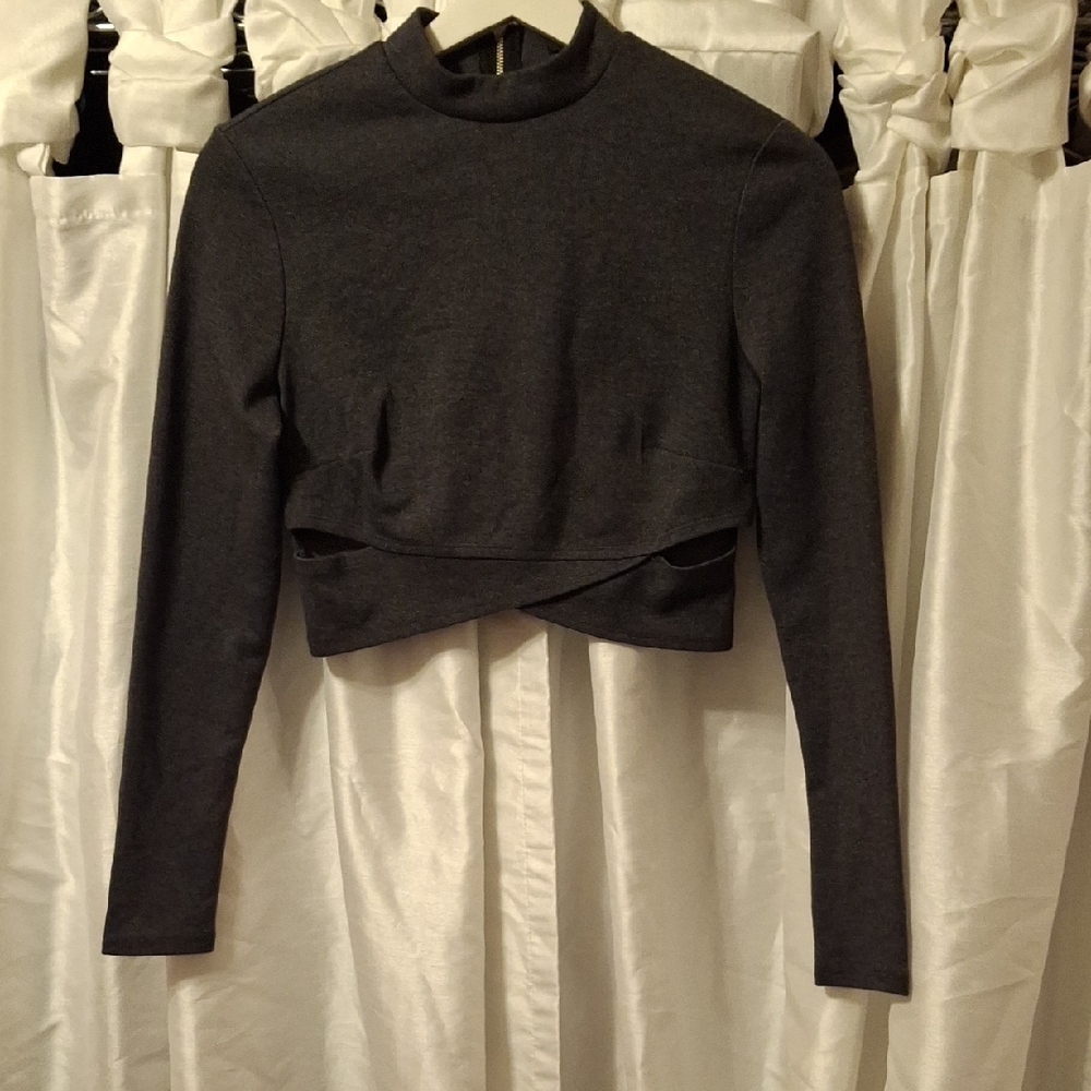 Guess Charcoal Long Sleeve Top XS